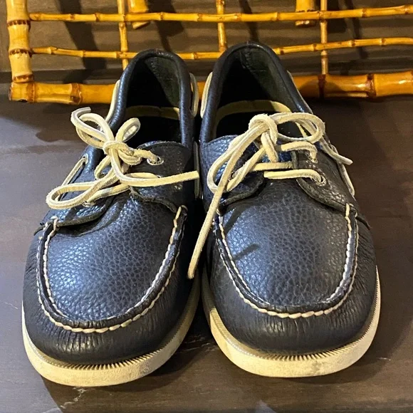 Sperry Original Navy Leather Boat Shoes - Picture 1 of 9